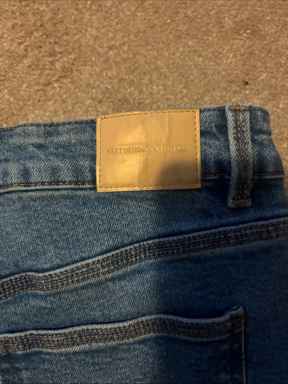 next Slim Ankle Cropped Jeans in Blue Wash Size 10P - Picture 3 of 5